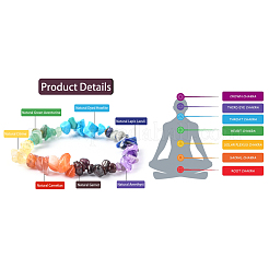 Чакра Gemstone браслеты простирания BJEW-JB02288-02