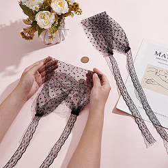 Маска для лица с кружевной вуалью из полиэстера AJEW-WH0518-72