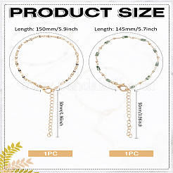 1 комплект браслета из натуральных бусин лазурита и набор браслетов из цепочек для женщин&nbsp;BJEW-LP0004-06A