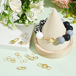 6 шт. 2-х стилевые застежки-карабины с покрытием из латуни DIY-BBC0001-50