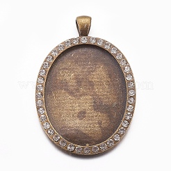 Овальной сплав тибетский стиль сеттинги кабошон большой кулон&nbsp;LS-PALLOY-L164-01-NF