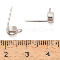 925 плоские круглые серьги-гвоздики из стерлингового серебра с микропаве из прозрачных кубических цирконий STER-B010-02A-P