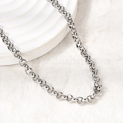 Ожерелья-цепочки типа «роло» из нержавеющей стали 201 толщиной 4.5 мм&nbsp;NJEW-K302-09P