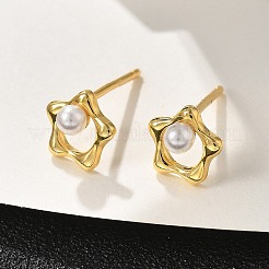 925 стерлингового серебра серьги стержня&nbsp;EJEW-D317-01G