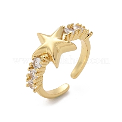 Кольца-манжеты из латуни с микропаве RJEW-C120-11G