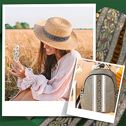 Вышивка полиэфирными лентами в этническом стиле&nbsp;OCOR-WH0070-10B-04