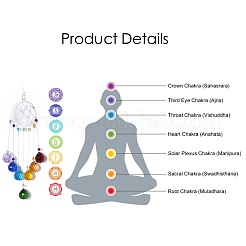 Кристаллы люстра ловцы солнца призмы чакра висит кулон AJEW-Q142-03