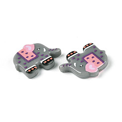 Печатные непрозрачные бусины из смолы&nbsp;RESI-N043-06C