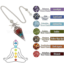 2 шт. подвеска-маятник для биолокации из драгоценных камней и смолы оргонита&nbsp;AJEW-SC0003-25