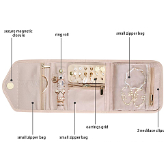 Сумки на молнии для хранения ювелирных изделий из полиэстера для колец ABAG-WH0046-10A