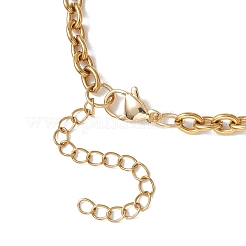 Женские ожерелья-цепочки из нержавеющей стали 304 с натуральным тигровым глазом&nbsp;NJEW-JN05755