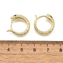 Серьги-кольца из латуни с микропаве из кубического циркония EJEW-H157-07G