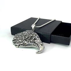 Винтажные панк-ожерелья из нержавеющей стали с подвеской в виде головы орла для мужчин TO6279