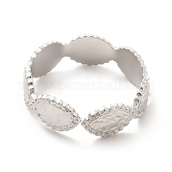 Кольцо-манжета для женщин из нержавеющей стали 304 с открытым конским глазом RJEW-F131-10P