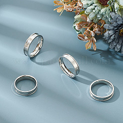 4 шт. 4 стиля из нержавеющей стали с рифлеными кольцами для пальцев STAS-LP0001-43P-04