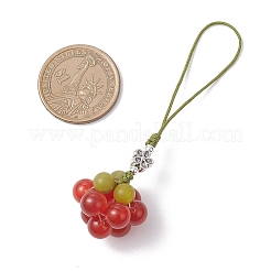 Подвески из натурального китайского нефрита и сердолика с хурмой&nbsp;HJEW-TA00416