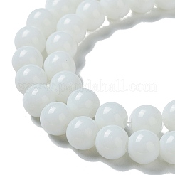 Непрозрачные стеклянные круглые бусины&nbsp;GLAA-F032-8mm-01