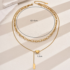 201 двухслойное Y-образное ожерелье из нержавеющей стали для женского музыкального фестиваля OH0726