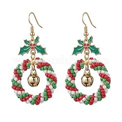 Рождественский венок из стеклянных бусинок&nbsp;EJEW-TA00685