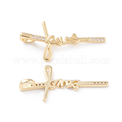 Латунные микропаве прозрачные подвески с фианитом ZIRC-L093-66G