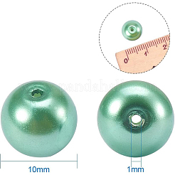 Круглые бусины из экологически чистого окрашенного стекла с жемчугом HY-PH0011-01-10mm