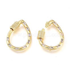 Латунь микропаве кубический цирконий винт карабин подвески с замком KK-M206-14G-01