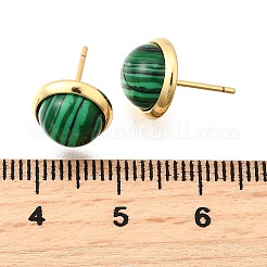 Латунные полукруглые серьги-гвоздики&nbsp;EJEW-Z124-03G