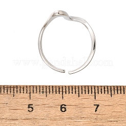 Кольца-манжеты из стерлингового серебра с родиевым покрытием в форме волны RJEW-D300-02P