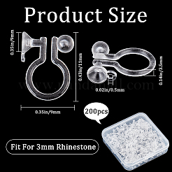 200 шт. пластиковая фурнитура для сережек-клипс&nbsp;FIND-SP0001-04