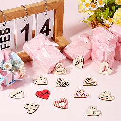 4 комплект незаконченных деревянных вырезок-украшений WOOD-SC0001-91A