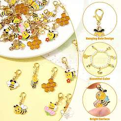 40 шт. 10 стильных эмалевых подвесных украшений из сплава&nbsp;HJEW-FS00064