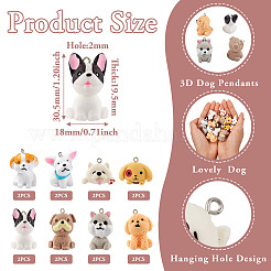 16шт 8 стиля непрозрачные подвески из смолы RESI-TA0002-23