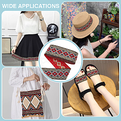 Жаккардовая лента из полиэстера и ромба длиной 7 м в этническом стиле. OCOR-WH0086-98A