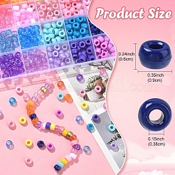 552 шт. 24-х цветные непрозрачные и прозрачные пластиковые бусины&nbsp;KY-YW0010-03