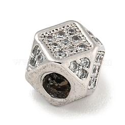 Латунные микропаве черные/прозрачные бусины из кубического циркония KK-G493-38P-01