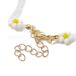 Граненое стекло-рондель и браслет со стеклянными семенами AJEW-AN00587