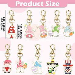 10 шт. подвесные украшения из эмалевого пасхального сплава&nbsp;HJEW-YW00312