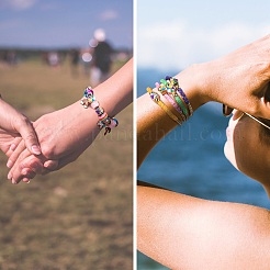 32шт 4 цвета сплава эмаль европейские бусины MPDL-SZ0001-08