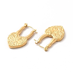 Ионное покрытие (ip) 304 нержавеющая сталь серьги-кольца в форме сердца для женщин&nbsp;EJEW-K243-09G