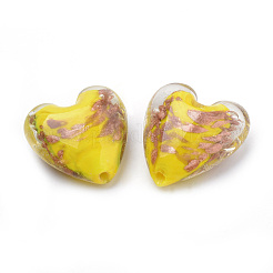 Бусины ручной работы бусины золотого песка X-LAMP-R138-03