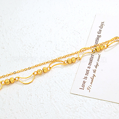 Винтажные пляжные латунные браслеты на лодыжку с двумя слоями цепочки в форме луны для женщин&nbsp;ZY2637