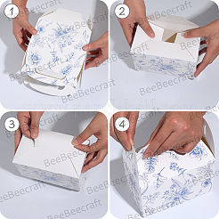 12 шт. складные бумажные подарочные коробки для конфет с вырубной ручкой&nbsp;CON-WH20001-18B