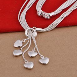 Многослойные комплекты ожерелий и браслетов с подвесками в виде латунного сердца FS-WG16E6A-01