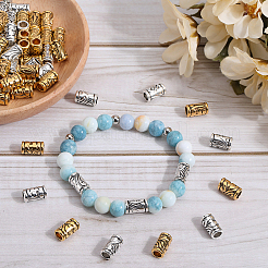 100 шт. 2 цвета тибетский стиль сплав европейские бусины TIBEB-SP0001-02