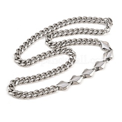 Цепочки из кубинской цепочке с ромбовидными звеньями из нержавеющей стали 304 для мужчин и женщин&nbsp;NJEW-G186-01P-02