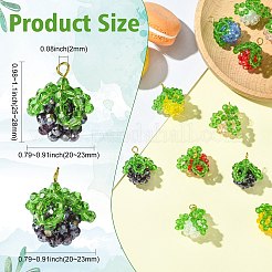 7 шт. 7-х цветные подвески-фрукты из медной проволоки ручной работы&nbsp;PALLOY-CJ00100