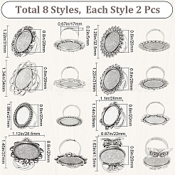 16 шт. 8 стильных регулируемых кольца для пальцев из сплава FIND-SC0008-67