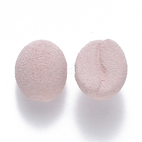 Фарфора ручной работы кабошонов, матовые, овальные, розово-коричневый, 13x10x3 мм