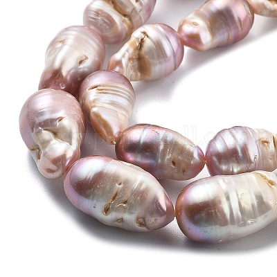 Нити натуральных бусин с ядровым жемчугом PEAR-B004-15D-02D-1