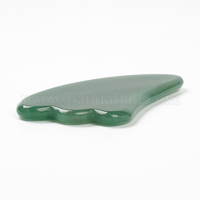 Естественные зеленые авантюрины gua sha доски G-B003-03-1